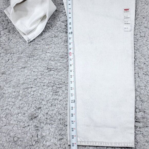 Levi's 94 Baggy White Gray Bleached Noir Straight Leg Jeans Women's Size 34 x 31 - Picture 10 of 13